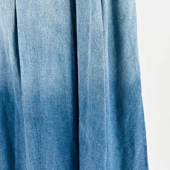 Y2k Light Blue Faded Flared Denim Midi Western Skirt - Picture 4 of 9